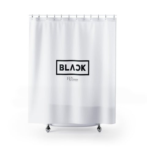 ALL BLACK FLY Shower Curtains